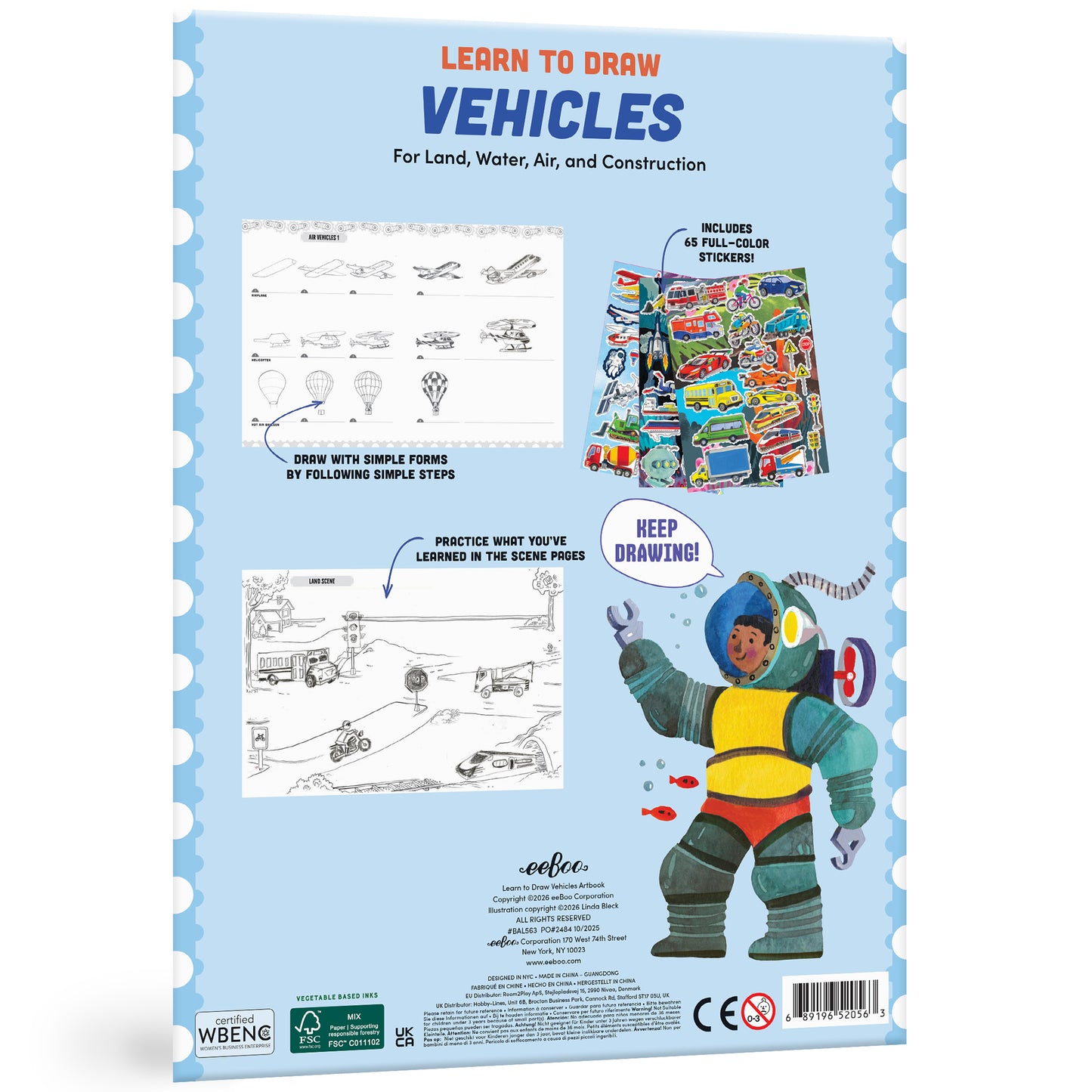 Learn to Draw Vehicles book with stickers and drawing guide for kids