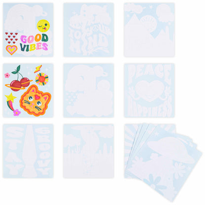 Marker Color By Number Good Vibes set with colorful designs and blank cards