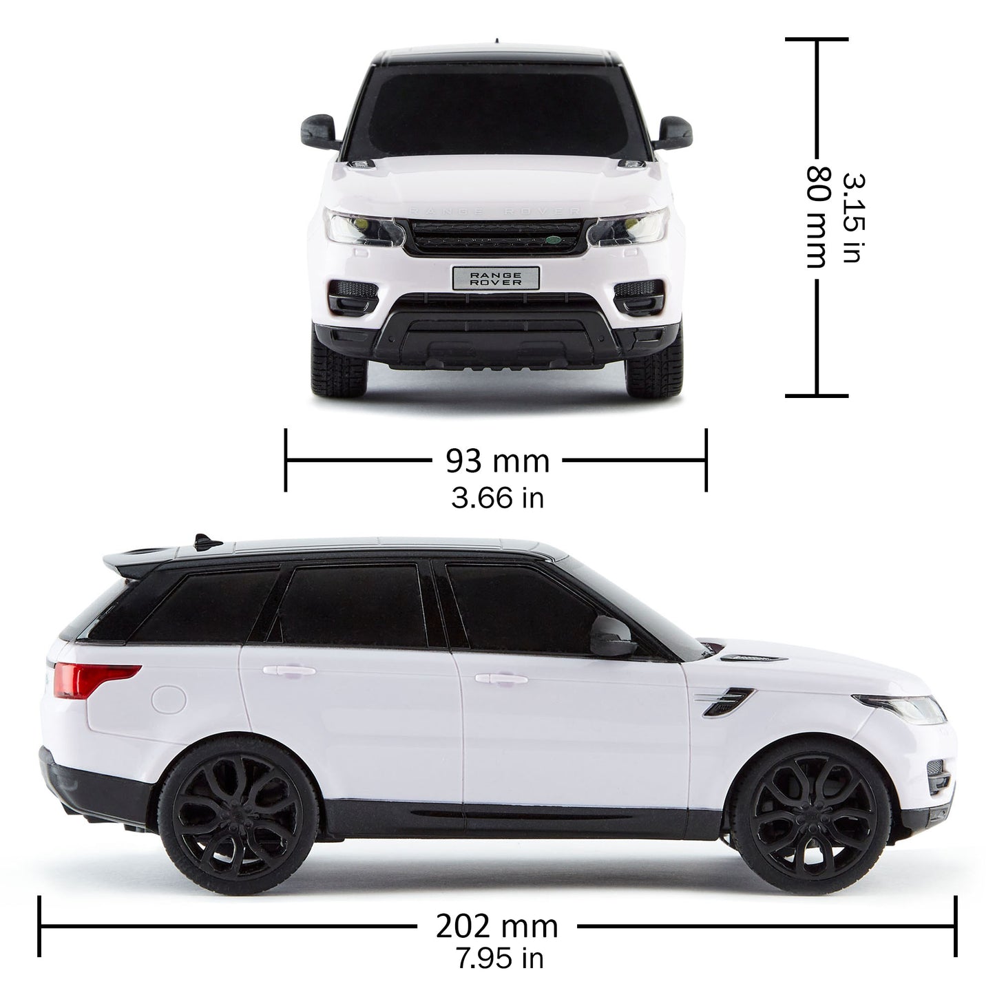 CMJ RC Cars Range Rover - White - 1:24 Scale, 2.4GHz Remote Control SUV with LED Headlights