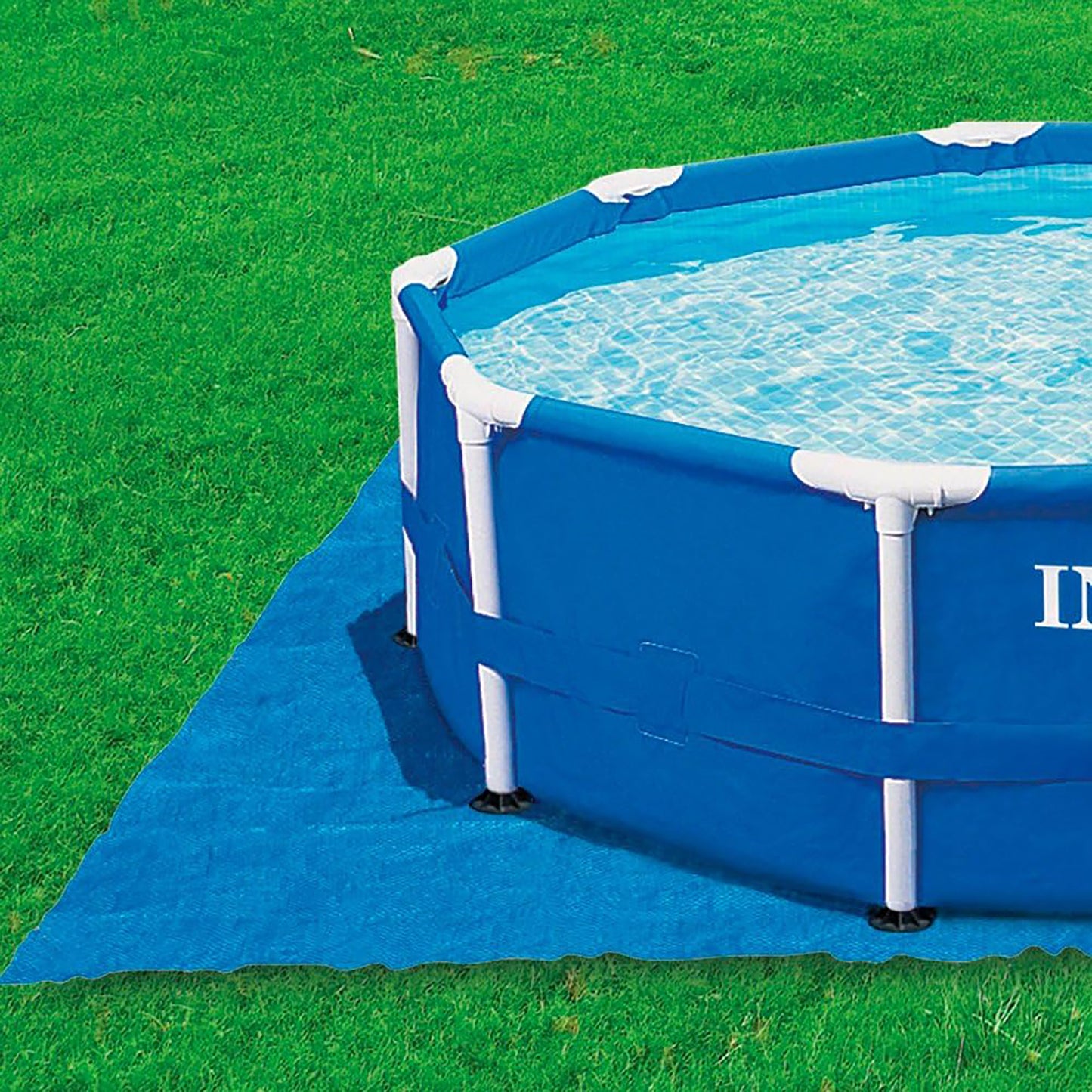 Intex Durable Blue Pool Ground Cloth for 8-15ft Round Above Ground Pools