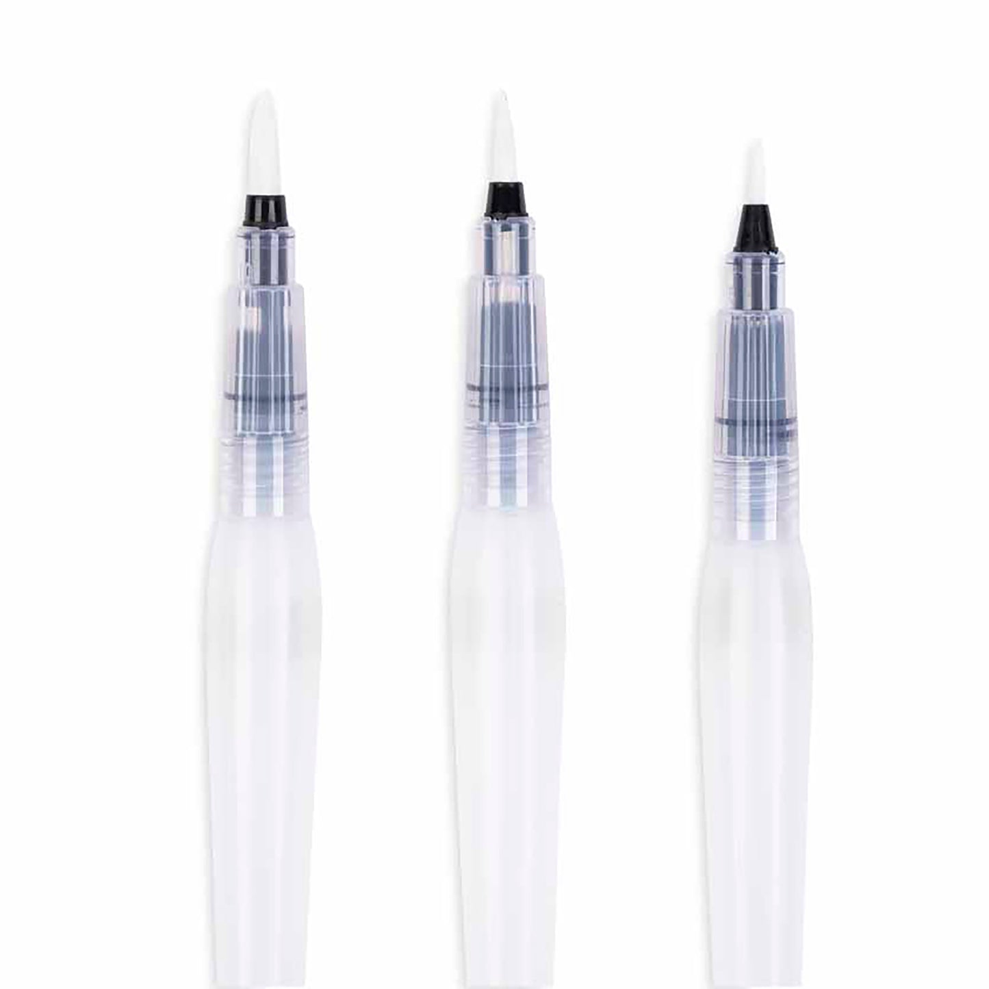 Water Brush Set 3pc with white handles and black ferrules