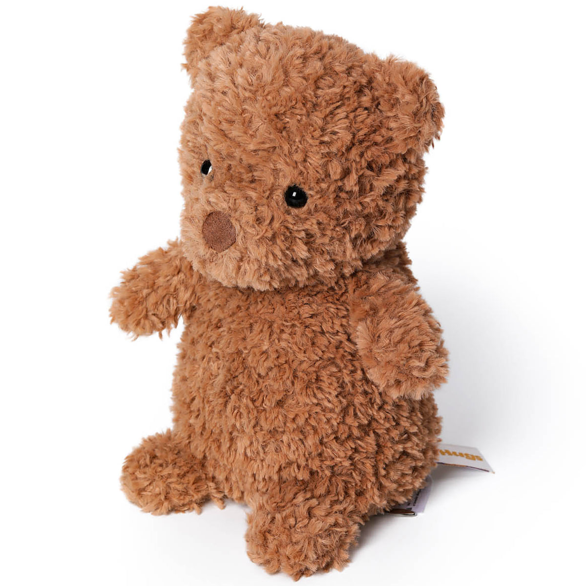 McHugs Swiss Roll Bear 7-inch plush toy, tan brown sitting bear with black eyes and nose