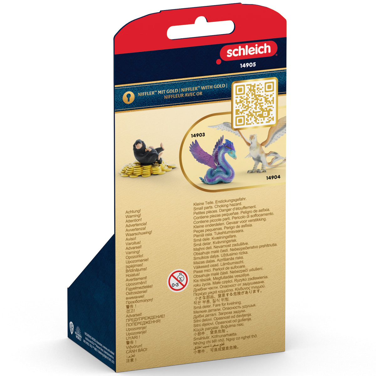 Schleich Wizarding World Niffler with Gold figure in purple and blue