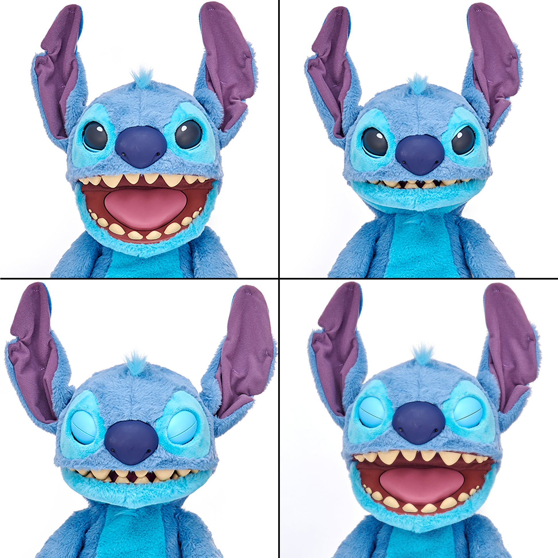 Disney RealFX Stitch Puppet with interactive mouth and eyes, blue plush toy