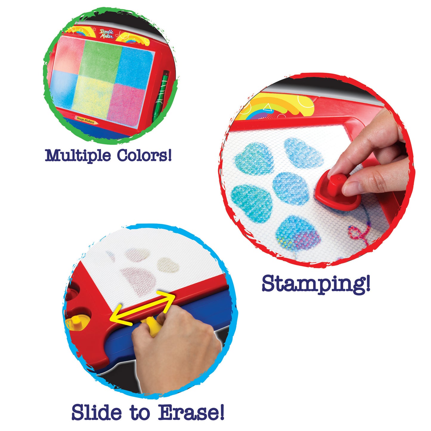 Lanard Doodle Maker magnetic drawing board with colorful stamps and pen for kids