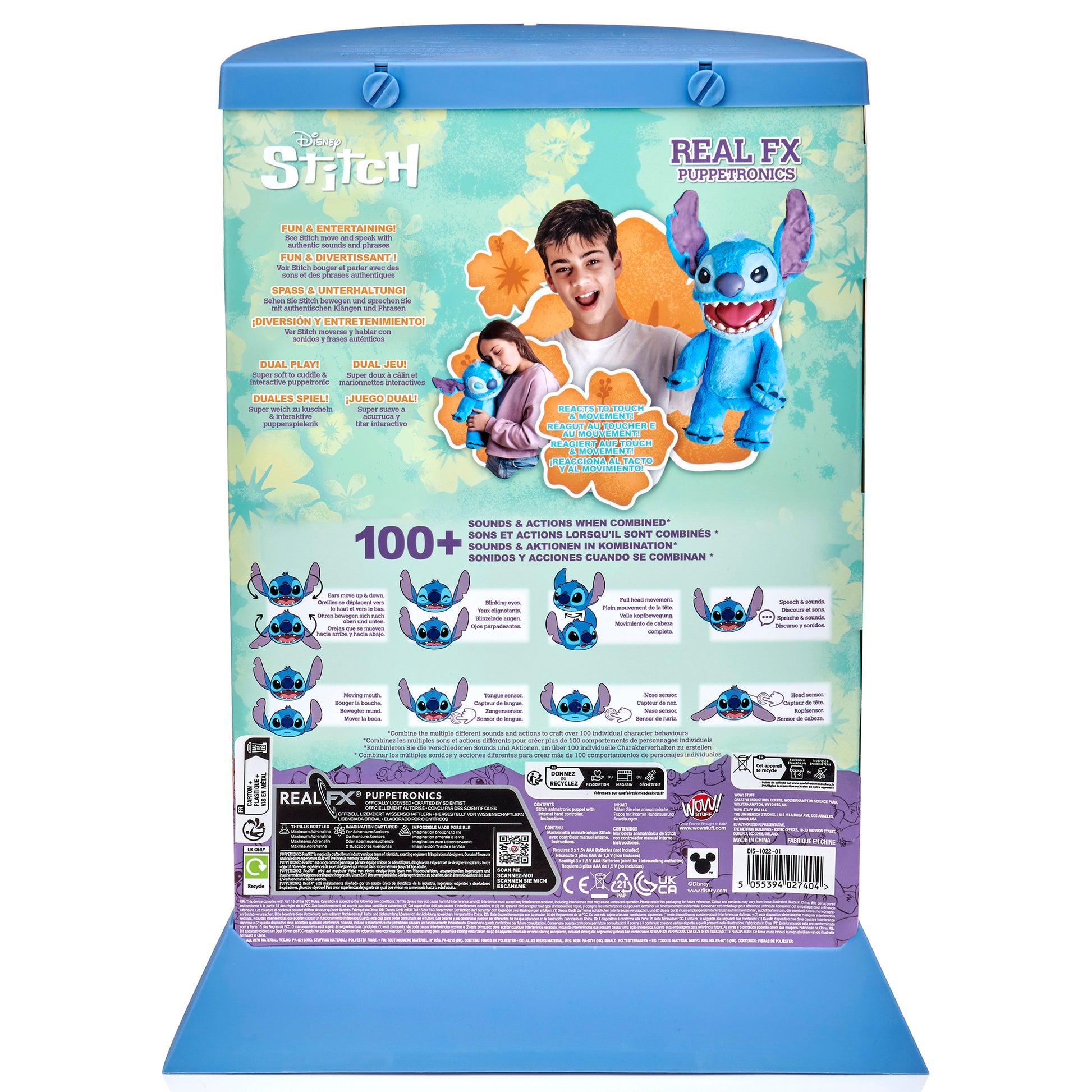 Disney RealFX Stitch Puppet with interactive features and 100+ sounds and actions