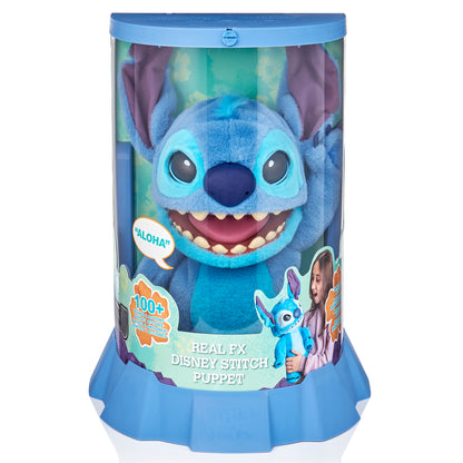 Disney RealFX Stitch Puppet with interactive features and blue plush design