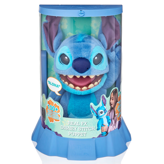 Disney RealFX Stitch Puppet with interactive features and blue plush design