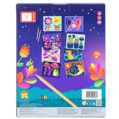 Tiger Tribe Scratch Art Garden Set - Vibrant Color Reveal, 8 Designs