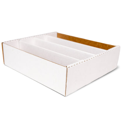 Easy Playhouse Trading Card Storage Box, white cardboard organizer with dividers