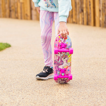 Ozbozz 17" Unicorn Skateboard with Flashing Wheels & Magical Design