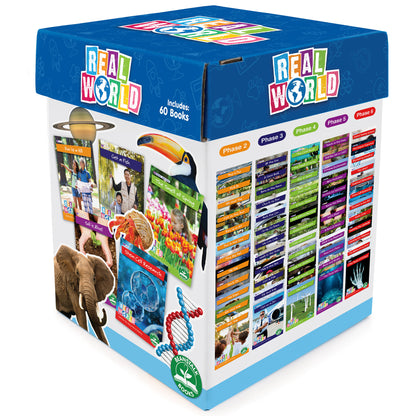 Junior Learning: Real World - Phases 2-6, 60-Book Non-Fiction Hi-Lo Decodables Set