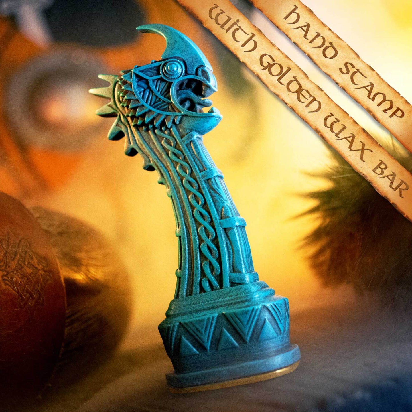 How To Train Your Dragon Hiccup's Memories blue dragon figurine with detailed Celtic patterns