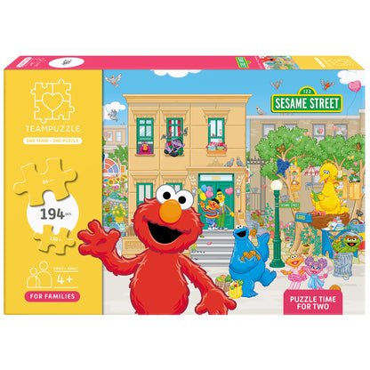 TEAMPUZZLE Sesame Street 194pc puzzle featuring Elmo and friends, colorful scene design