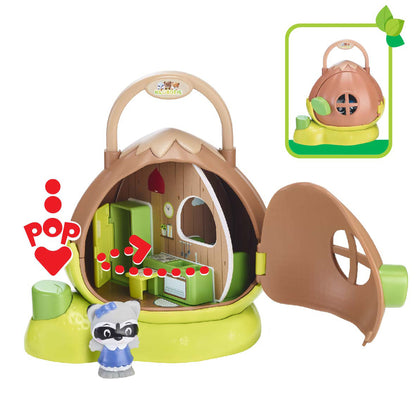 Timber Tots Hazelnut House Playset with Ellie the Raccoon