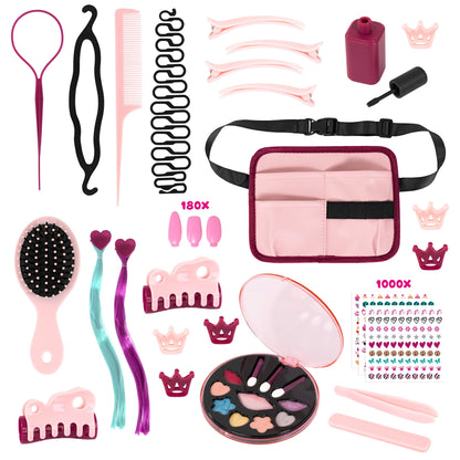 Charlene Magic Nails Blonde toy set with nail polish, hair clips, brush, and accessories