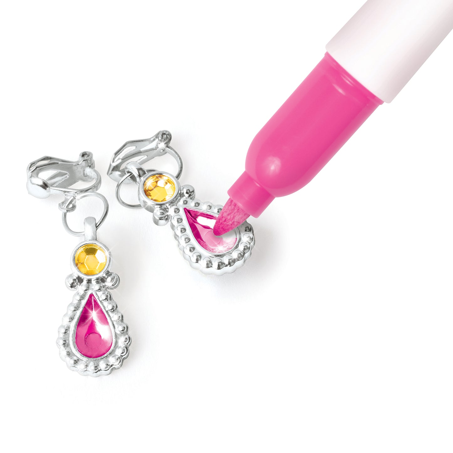 Make It Real Doodle Gems Disney Princess Belle pink marker coloring tiara and earrings set