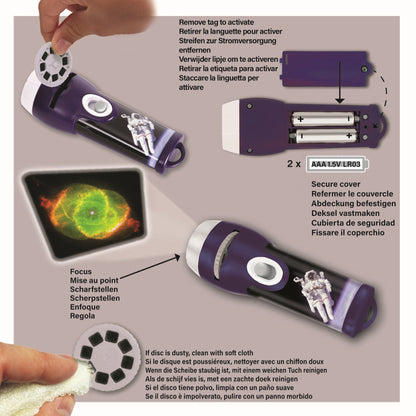 Brainstorm Toys Space Torch & Projector - Colorful Space Exploration - Ages 3+