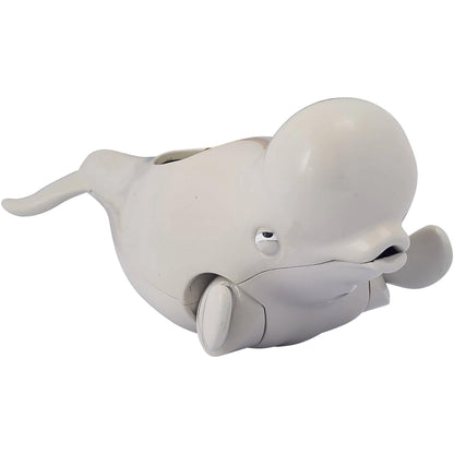White beluga whale action figure with articulated tail and fins, shown against a plain background