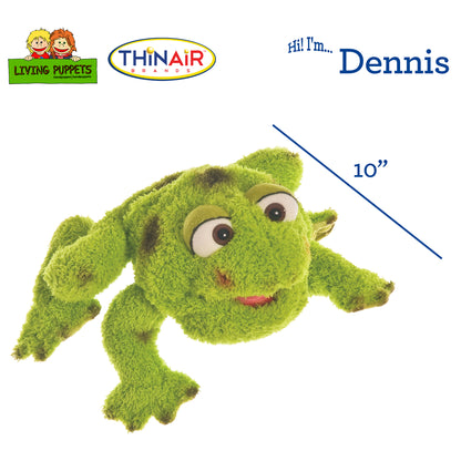 Living Puppets Dennis The Green Frog - 10" Plush Hand Puppet