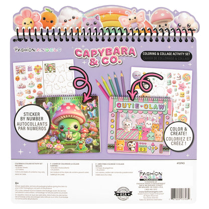 Capybara & Co. Coloring & Collage Activity Set with stickers, posters, and colored pencils