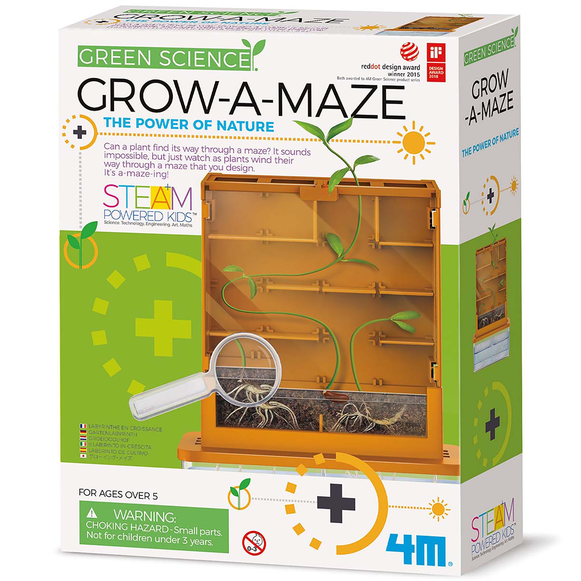 Green Science Grow-A-Maze STEAM educational toy with orange maze structure and green plant vines