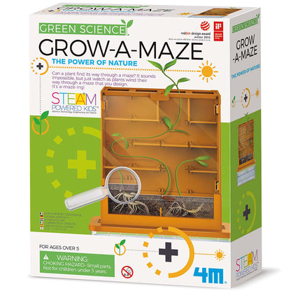 Green Science Grow-A-Maze STEAM educational toy with orange maze structure and green plant vines