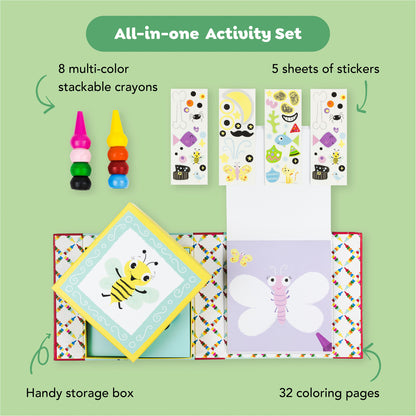 Tiger Tribe Oodle Doodles Animals Coloring & Activity Set - 32pg Designs with Crayons & Stickers