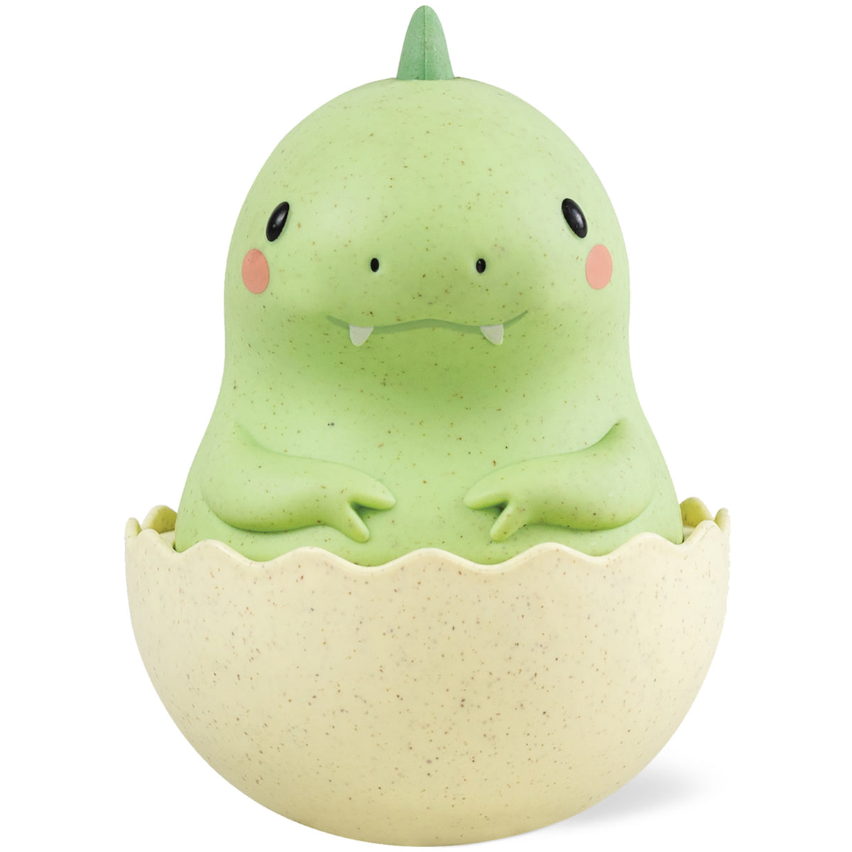 Tiger Tribe Roly Poly Dino green dinosaur toy in cream egg shell, sensory play for babies