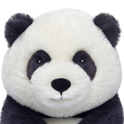 MCHugs Forest Series Smiling Panda Momo 9.8-inch plush toy with black and white coloring and friendly expression