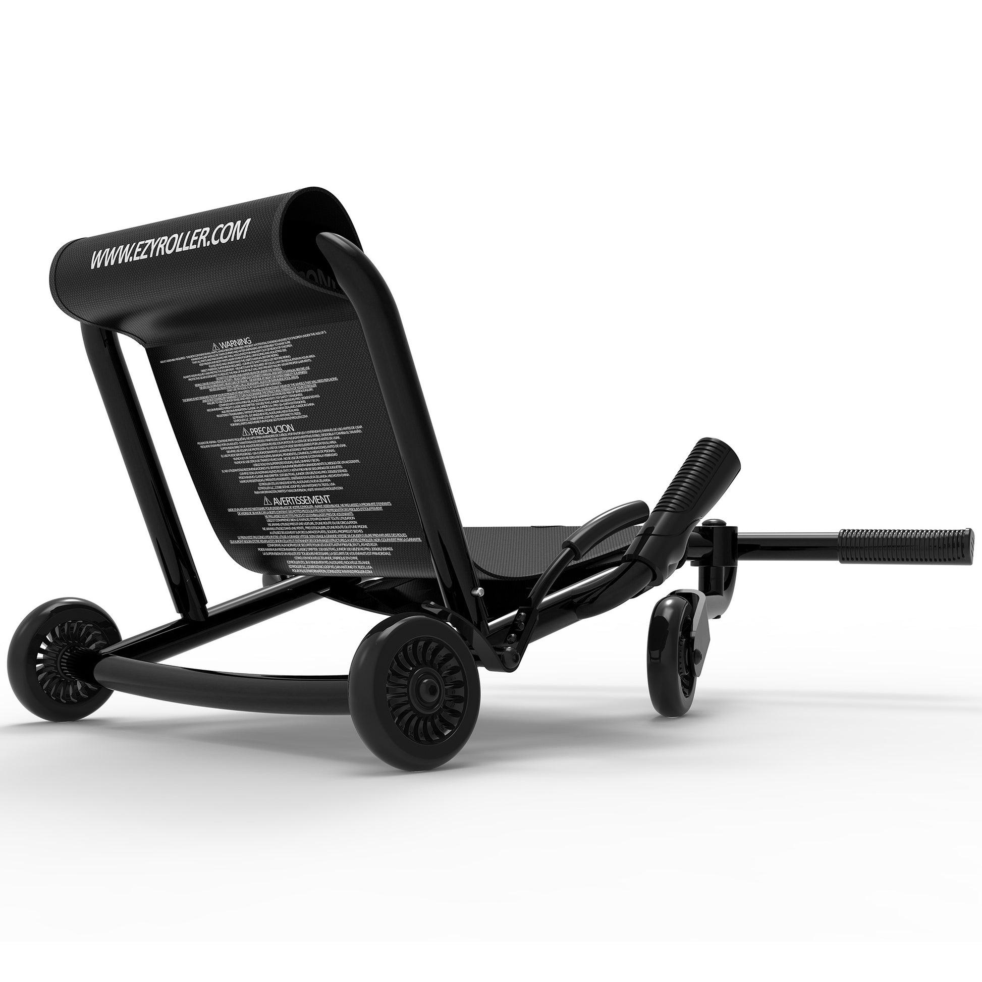 EzyRoller Classic Black Magic ride-on toy with extended footrest and wheels