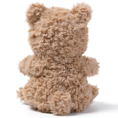 MCHUGS Mini Comfort Bear Lazy 6-inch plush in tan, shown from front view with rounded ears and sitting position