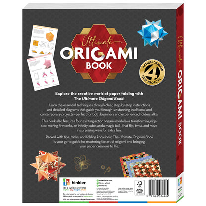 Ultimate Origami Book by Hinkler with step-by-step instructions and colorful paper folding projects