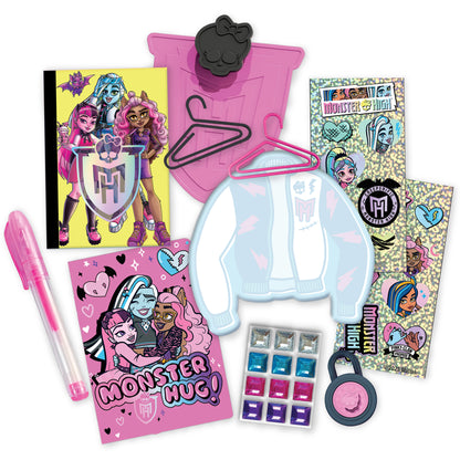 Monster High Locker Activity Set with pink locker, accessories, and sticker sheets