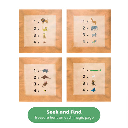 Tiger Tribe Magic Water Painting World Safari Adventures Set - 4 Reusable Cards