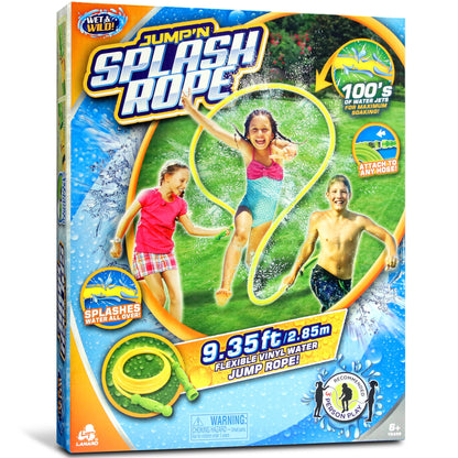 Wet & Wild Jump 'N Splash Rope - 9.35ft yellow water toy with kids playing