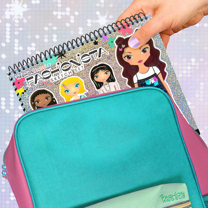 Creative Kids Fashionista Sketch Portfolio Set with Stencils, Stickers, and Markers