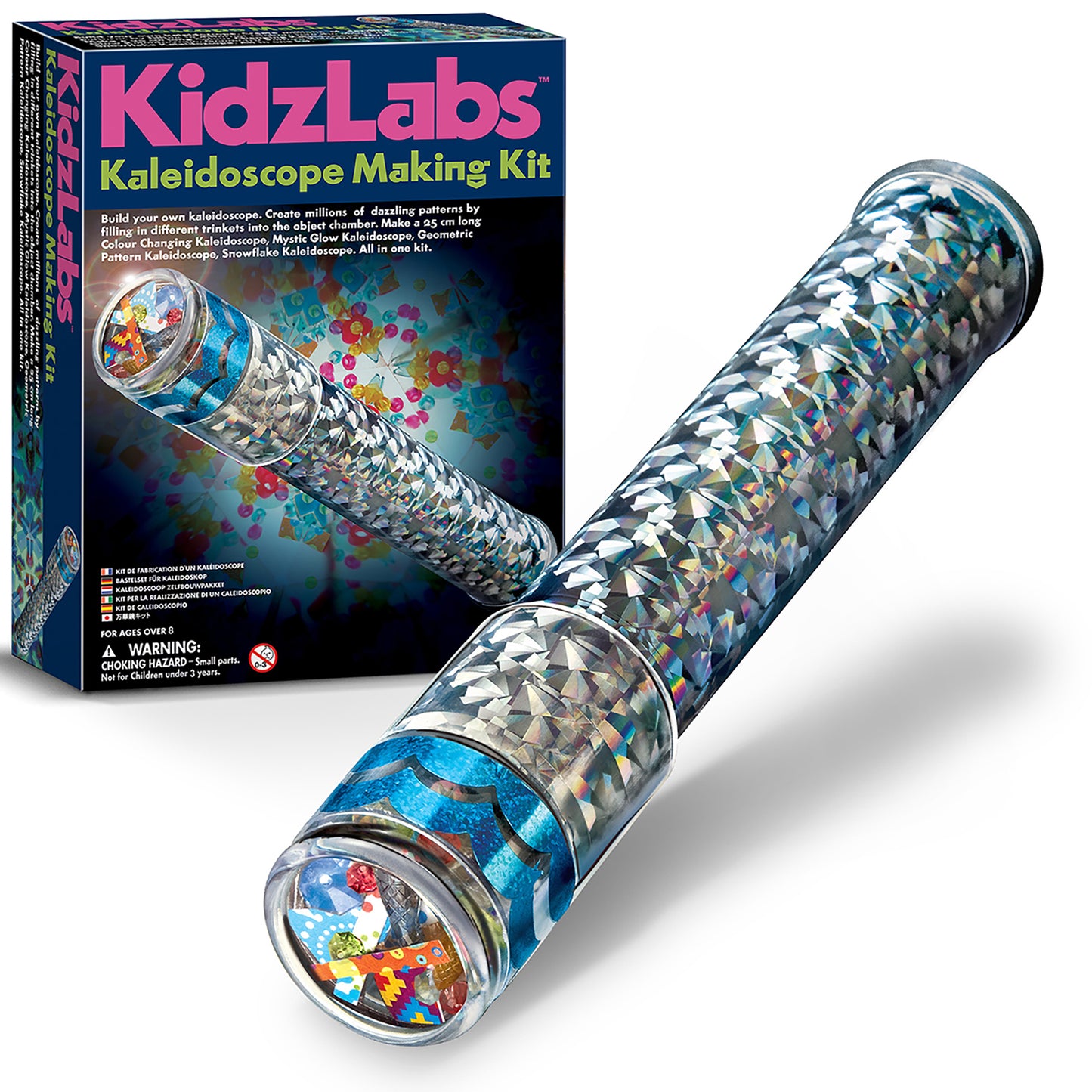 4M KidzLabs Kaleidoscope Making Kit - DIY Optical Light Toy, Mystic Glow