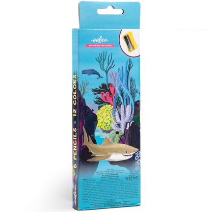 eeBoo Sea Life Double-Sided Jumbo Colored Pencils - 6pc Set