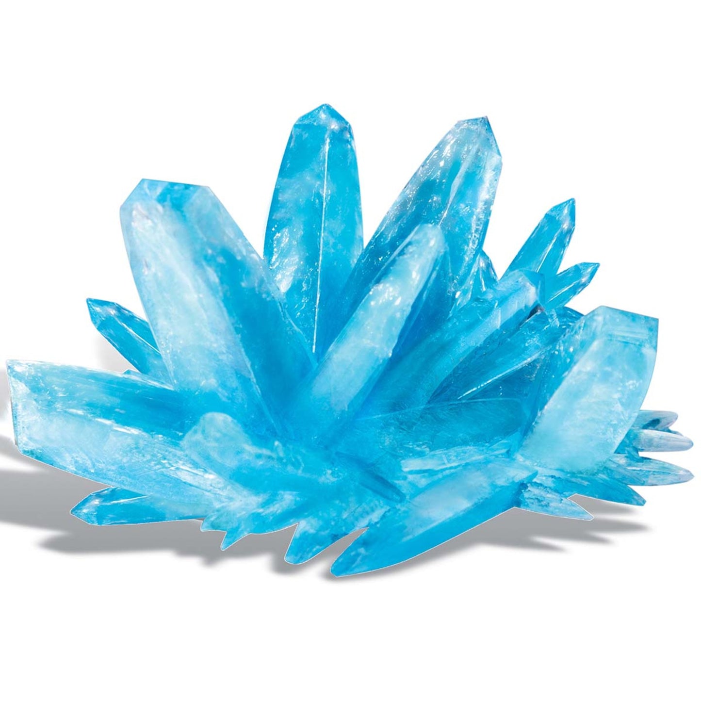 4M Crystal Growing Kit with bright blue grown crystals displayed, DIY STEM experiment