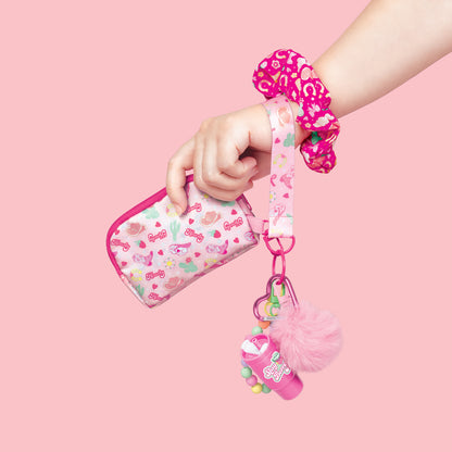 Glimmer & Glow All My Faves Wristlet pink accessory set with scrunchie, bracelet, and charm
