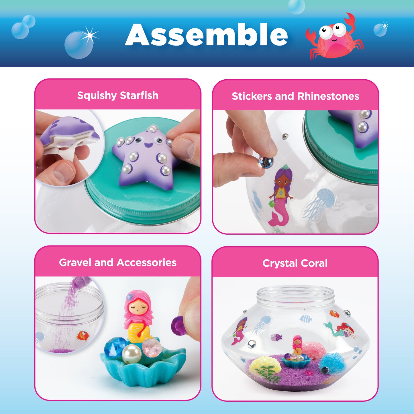 Creativity for Kids Crystal Mermaid Terrarium - Grow Your Own Crystals