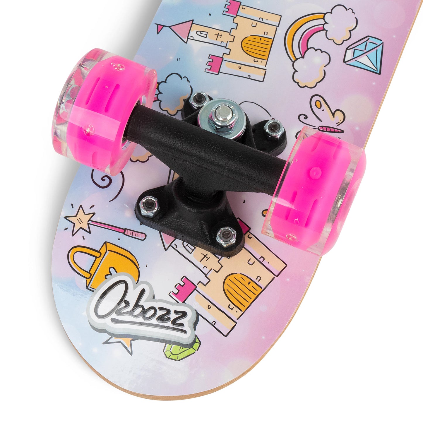 Ozbozz 17" Princess Skateboard - Dynamic Flashing Wheels & Wooden Deck