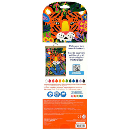 OOLY Paintology Canvas Paint-by-Number Kit - Tiger Eyes - DIY Art, Ages 8+