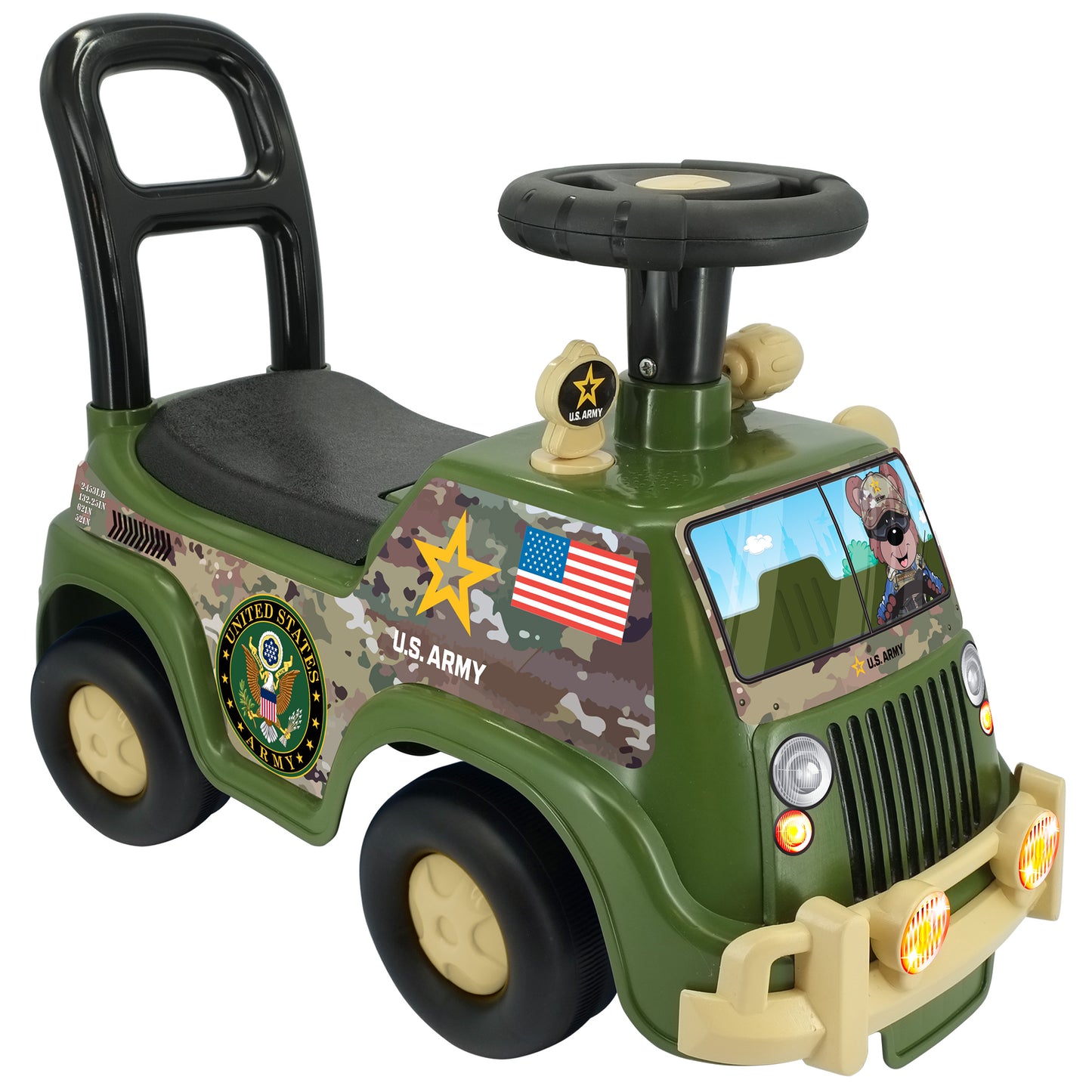 Kiddieland - Lights N' Sounds Activity Truck - U.S. Army Ride-On
