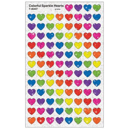 TREND SuperShapes Sparkle Hearts Sticker Pack - 1300 Mini Hearts in Assorted Colors