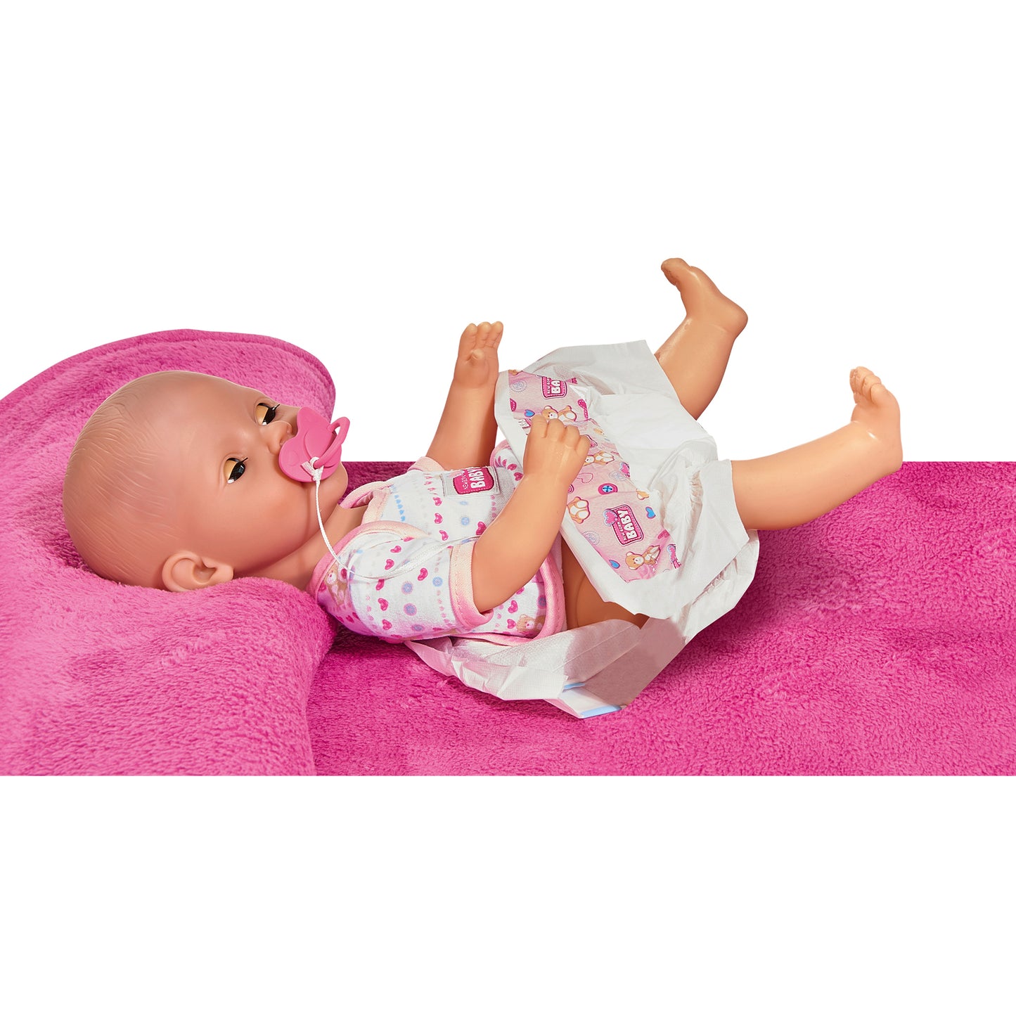 Simba Toys 15" Drink & Wet Baby Doll Set - Pink Heart Onesie