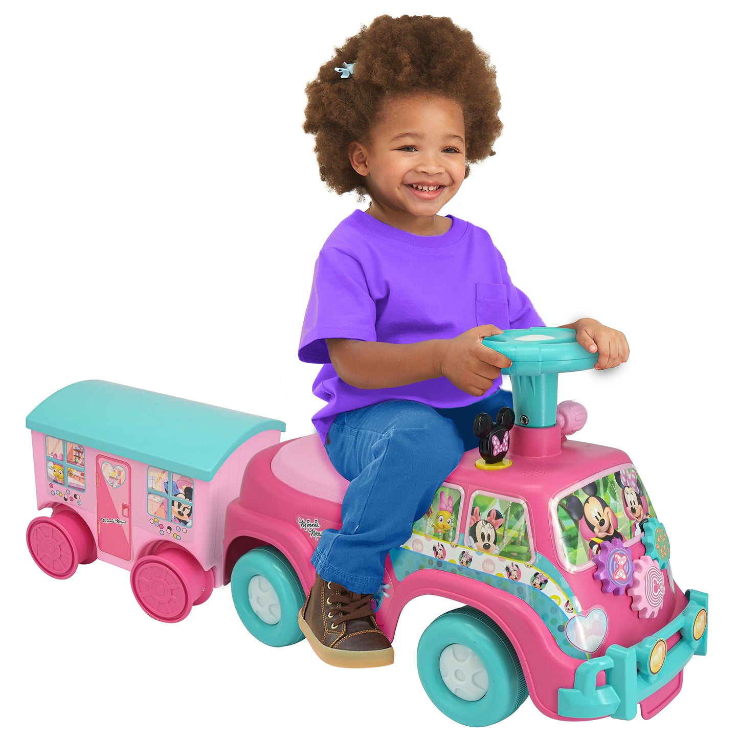 Disney Minnie Mouse Lights N' Sounds Camper - Kiddieland Foot-To-Floor Ride-On