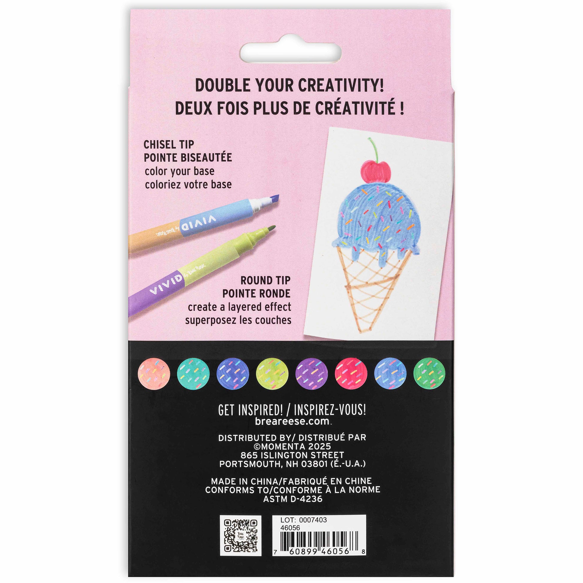 Layering Markers dual-tip set with chisel and round tips in multiple bright colors
