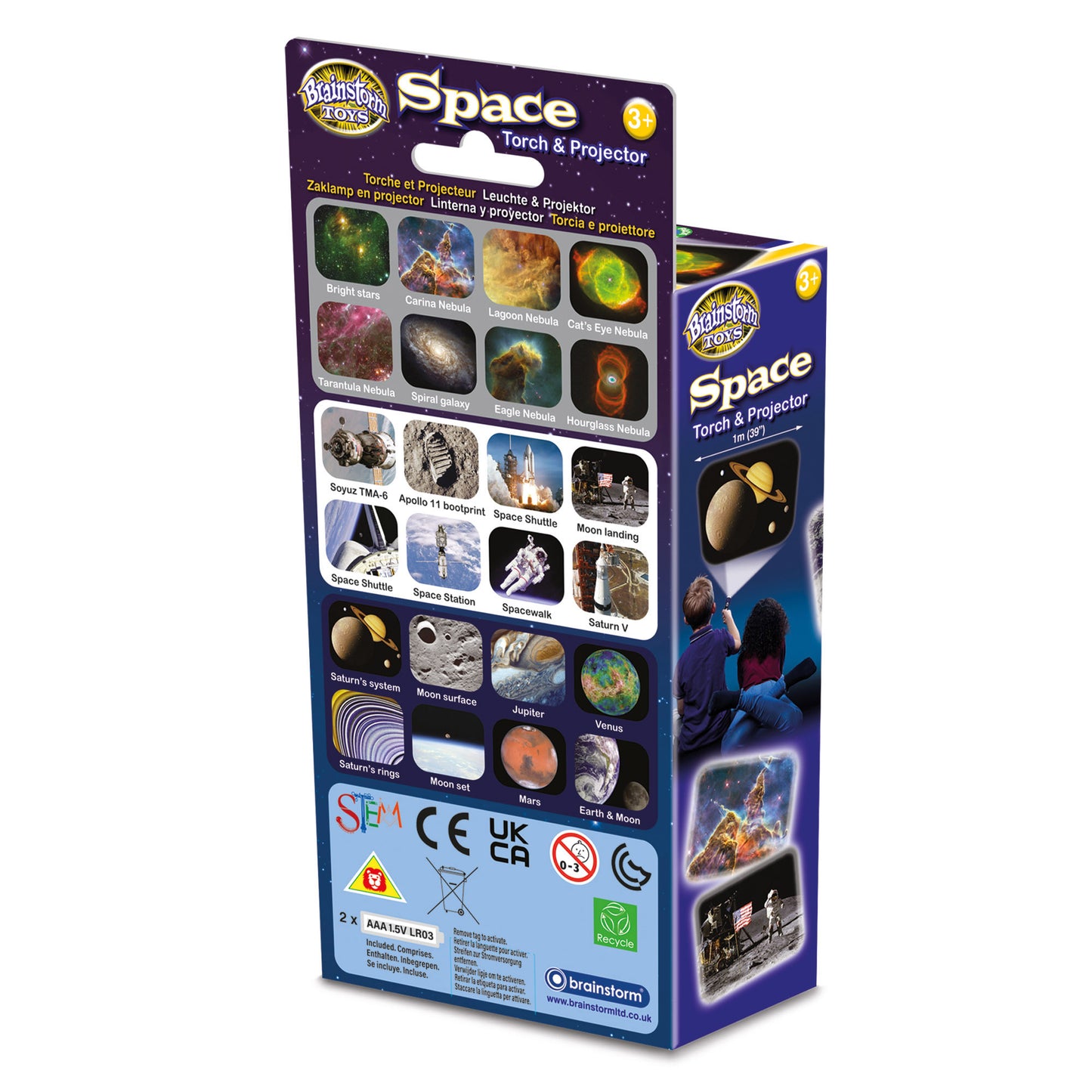 Brainstorm Toys Space Torch & Projector - Colorful Space Exploration - Ages 3+